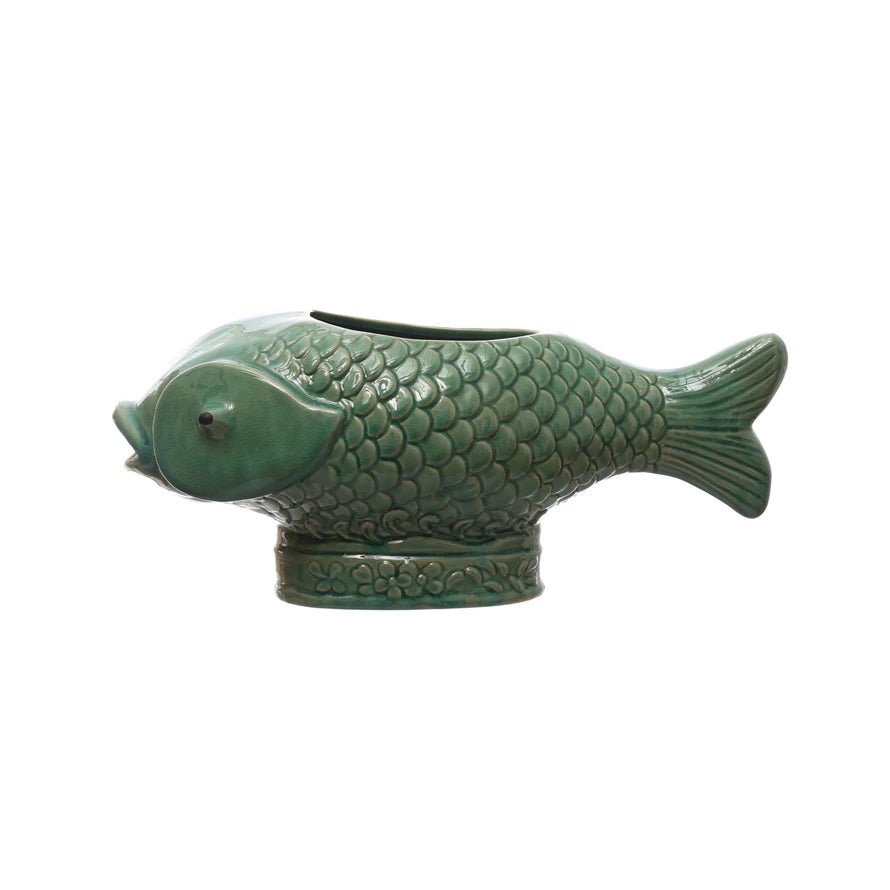 Stoneware Fish Planter