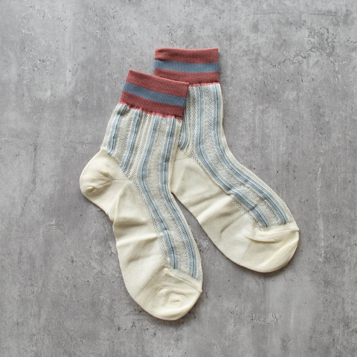 Ankle Mesh Striped Casual Sock