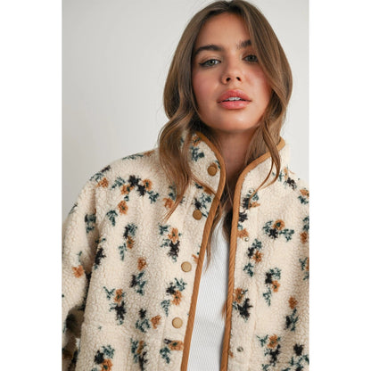 Floral Print Fleece Jacket