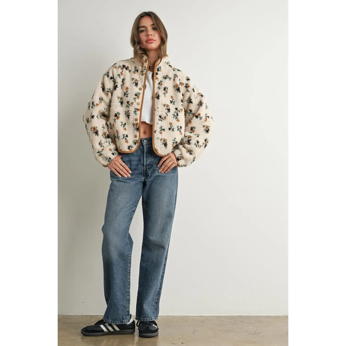 Floral Print Fleece Jacket