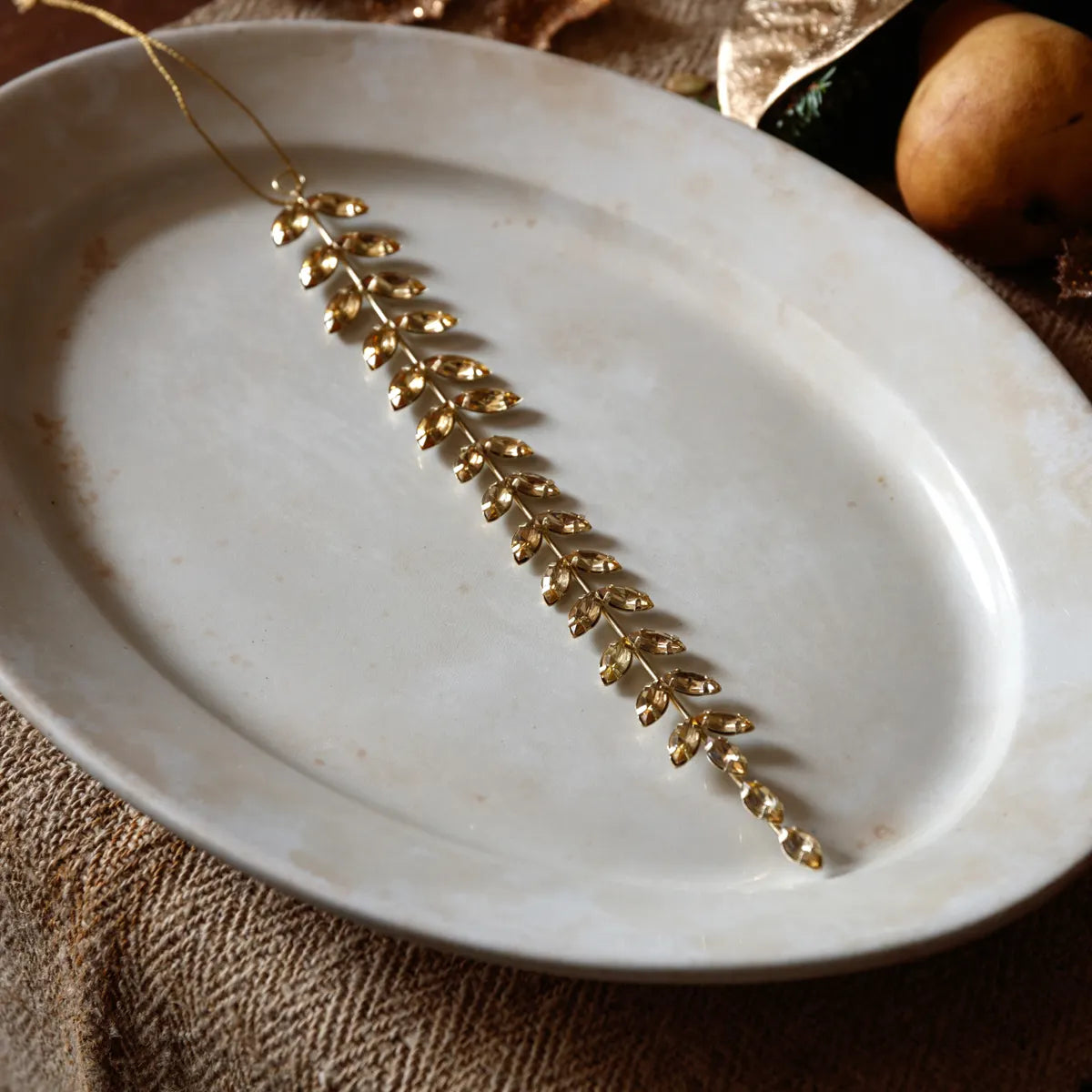 Jeweled Golden Wisteria Ornament