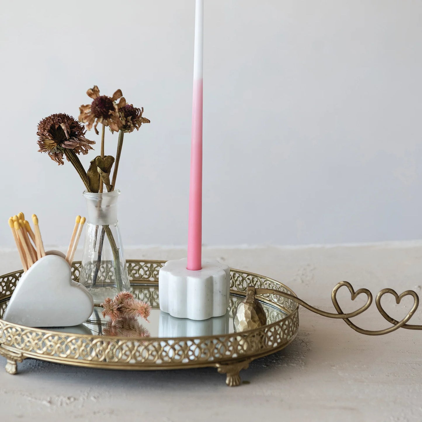 Marble Scalloped Taper Holder