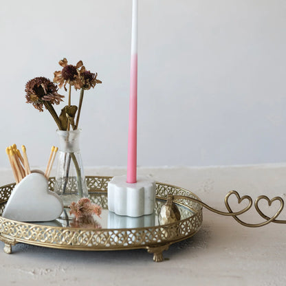 Marble Scalloped Taper Holder