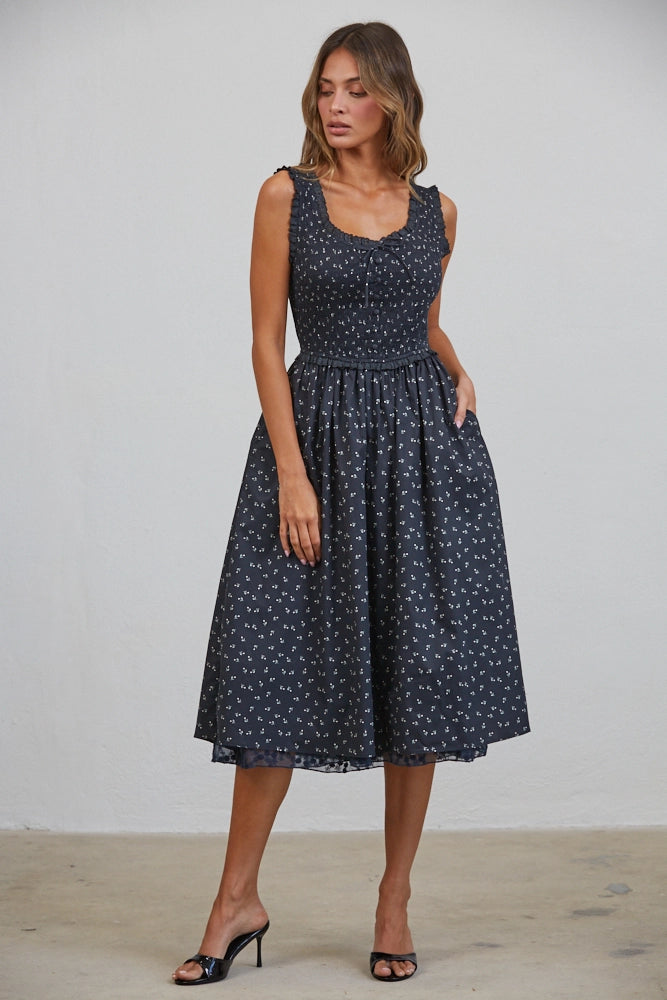 Madeline Retro Midi Dress