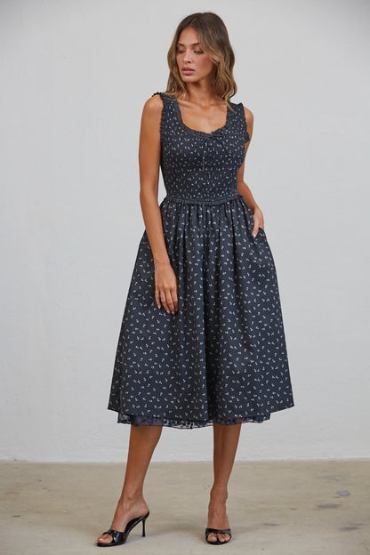 Madeline Retro Midi Dress