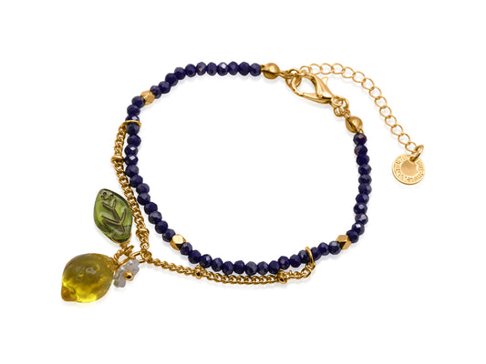 Navy Santorini Lemon Drop Bracelet