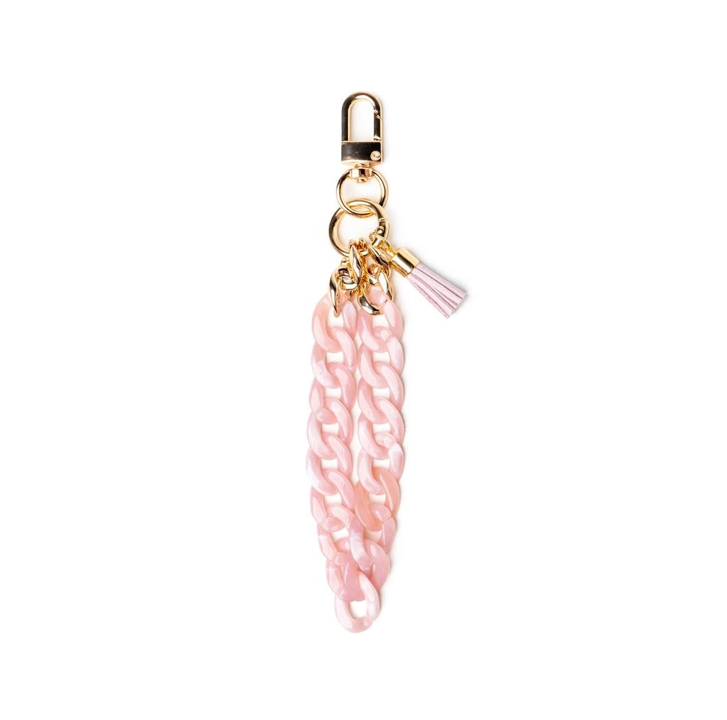 pink acrylic keychain with easy swivel clip