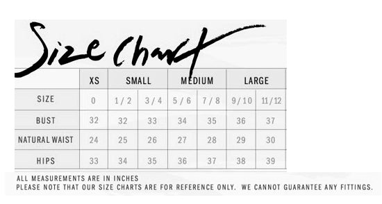size chart for mid dress