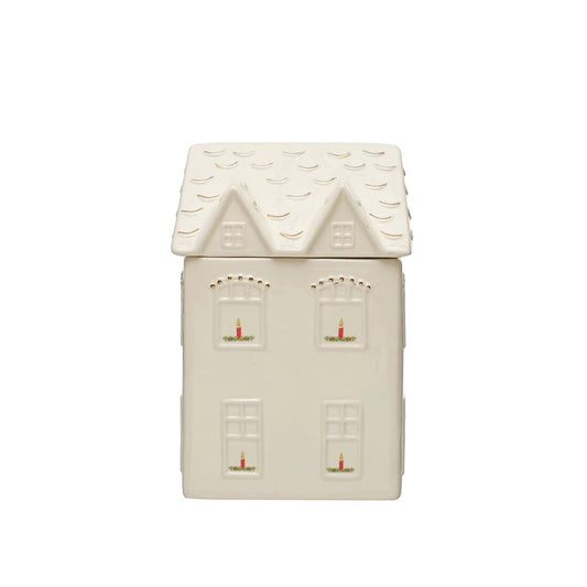Stoneware Holiday Cookie Jar