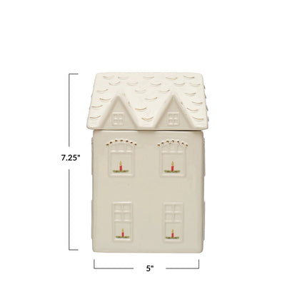 Stoneware Holiday Cookie Jar