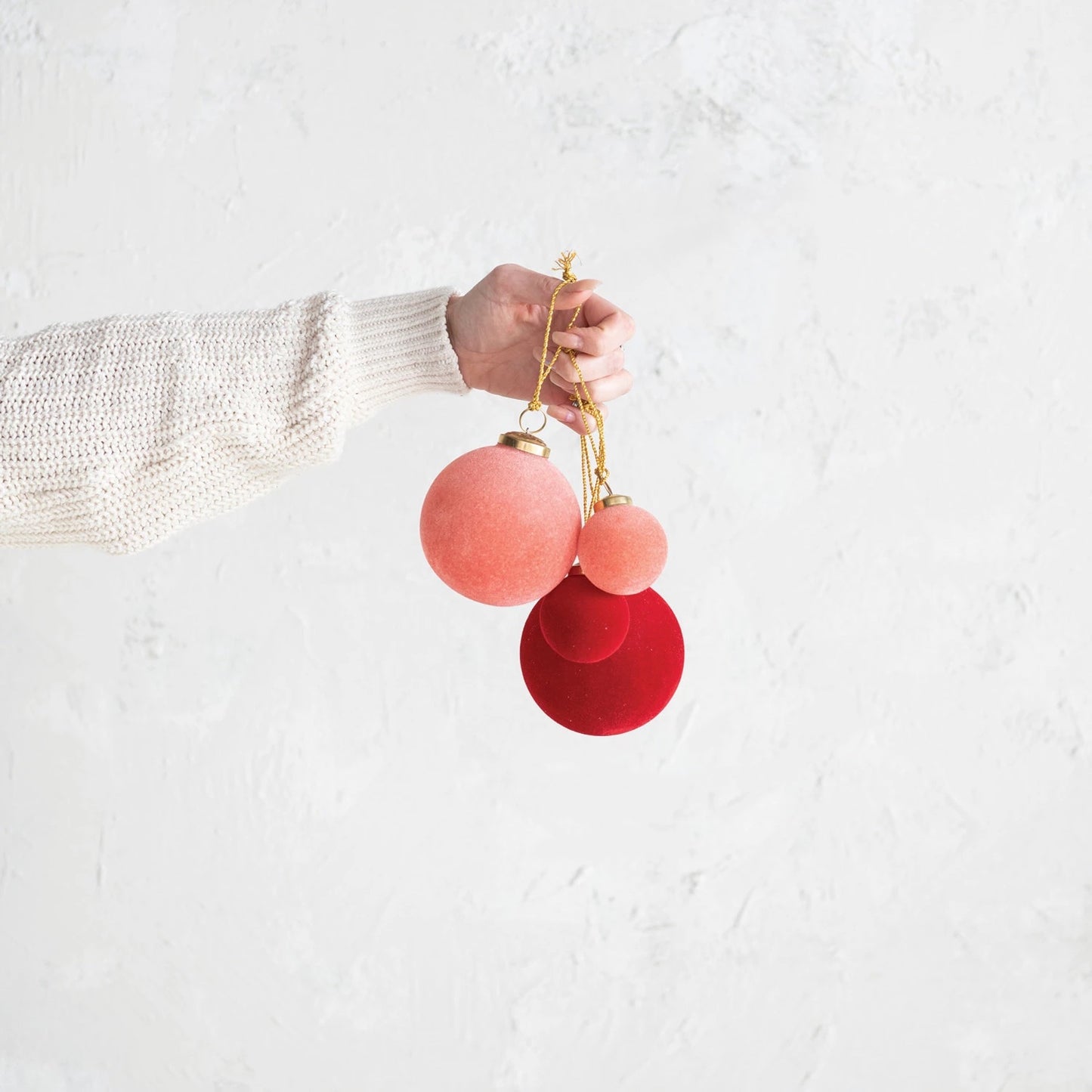 Flocked Glass Ball Ornament