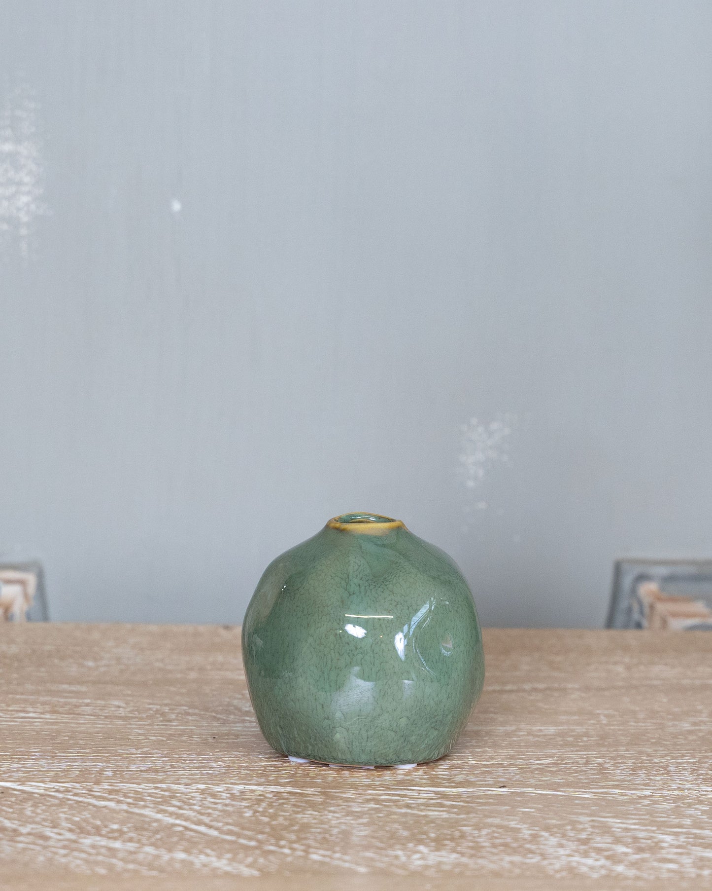 Green Ceramic Bud Vase