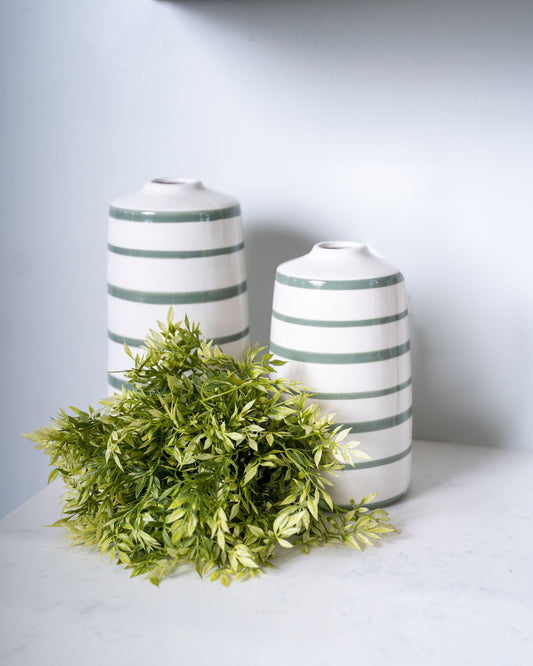 Green Striped Vase