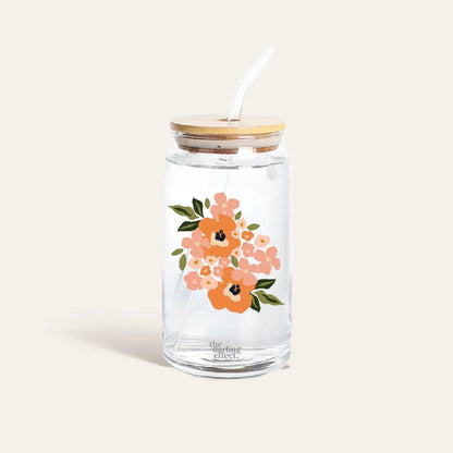 Citrus & Floral Iced Coffee Glass